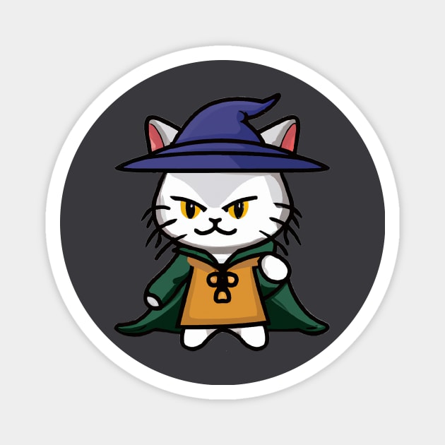 Evil Cat Wizard Magnet by Quid's Stuff